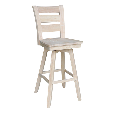 International Concepts Tuscany Bar Height Stool, with Swivel, 30" Seat Height, Unfinished S-293SW